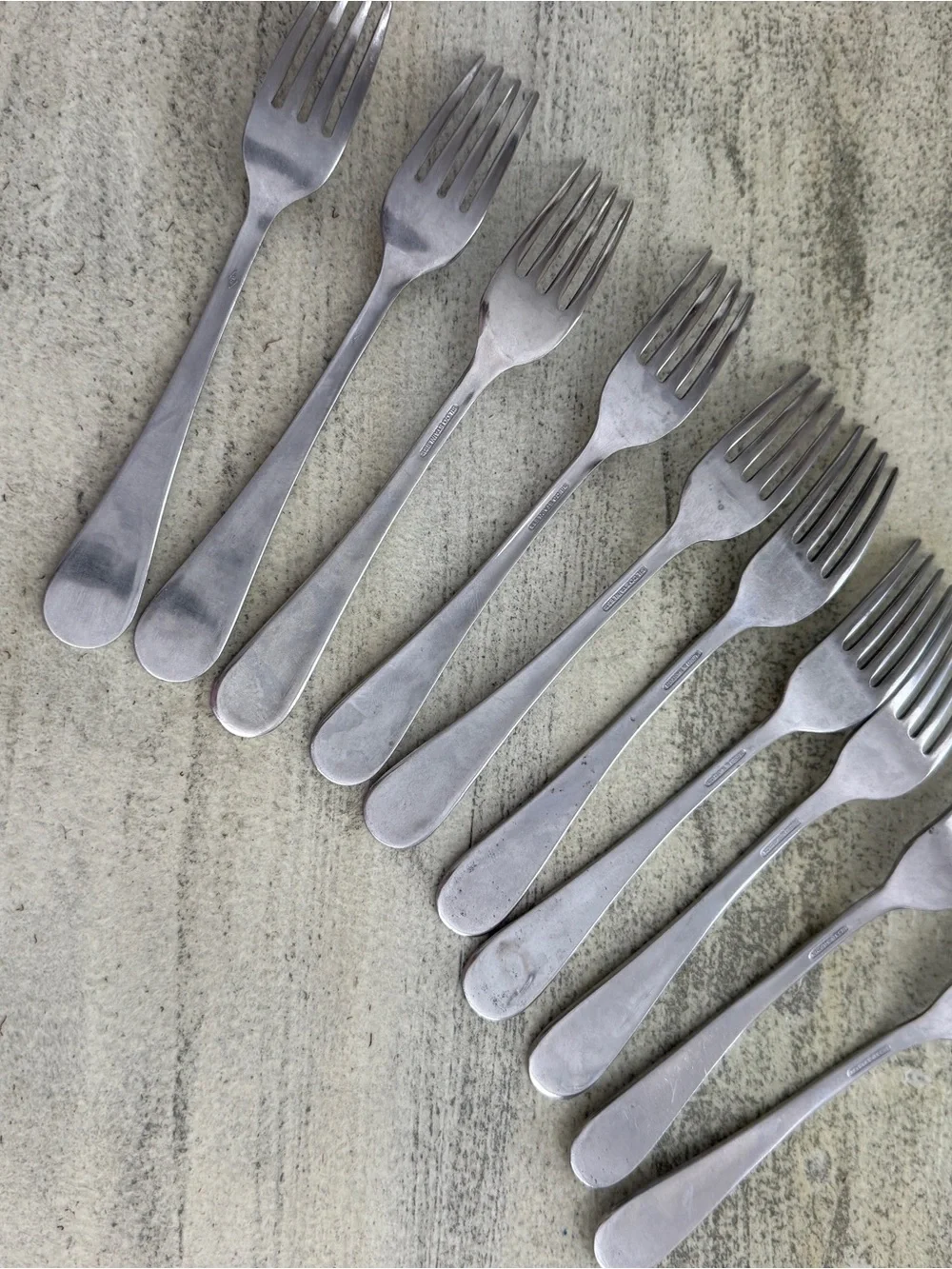 U.S. Navy U.S.N. Marked Dinner Forks - Set of 10- Silver